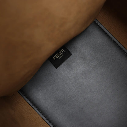 Grand sac à main en cuir Fendi Sunshine noir 8BH372