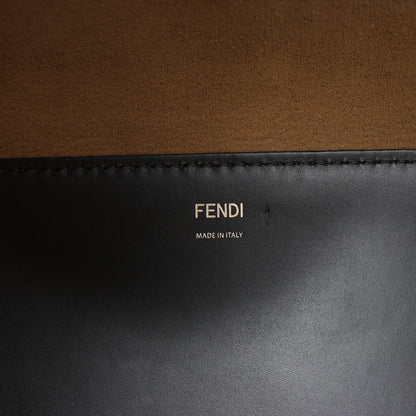 Grand sac à main en cuir Fendi Sunshine noir 8BH372