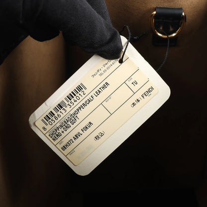 Grand sac à main en cuir Fendi Sunshine noir 8BH372