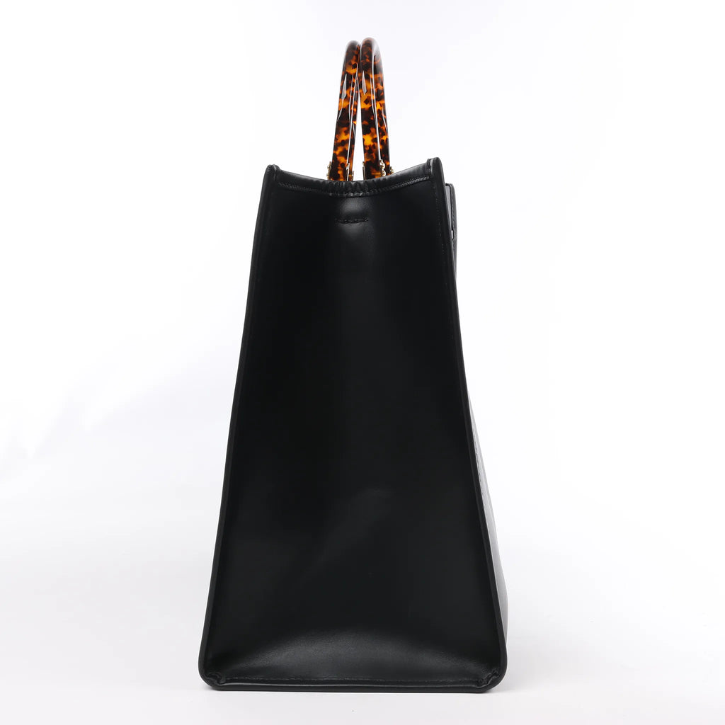 Fendi Sunshine Large Leather Handbag in Black 8BH372
