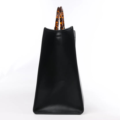 Grand sac à main en cuir Fendi Sunshine noir 8BH372