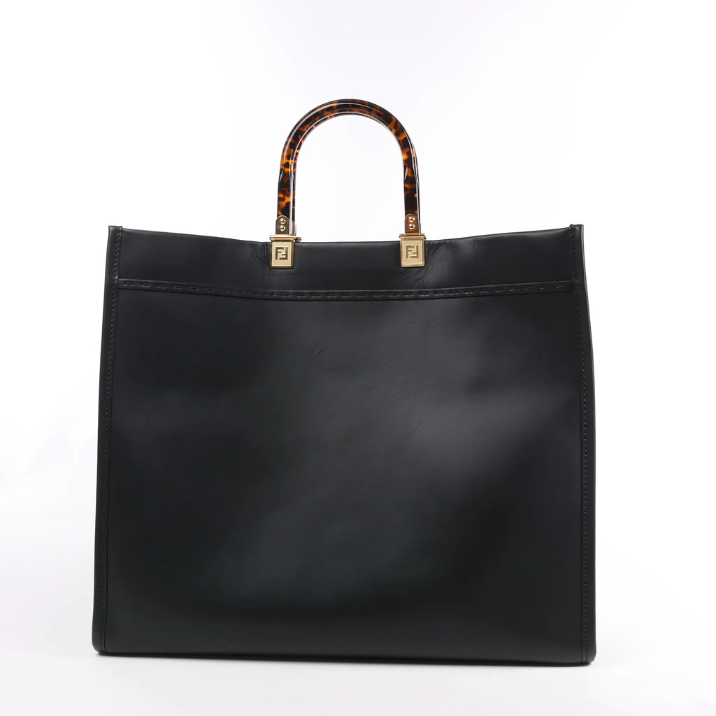 Fendi Sunshine Large Leather Handbag in Black 8BH372