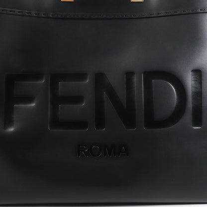 Grand sac à main en cuir Fendi Sunshine noir 8BH372