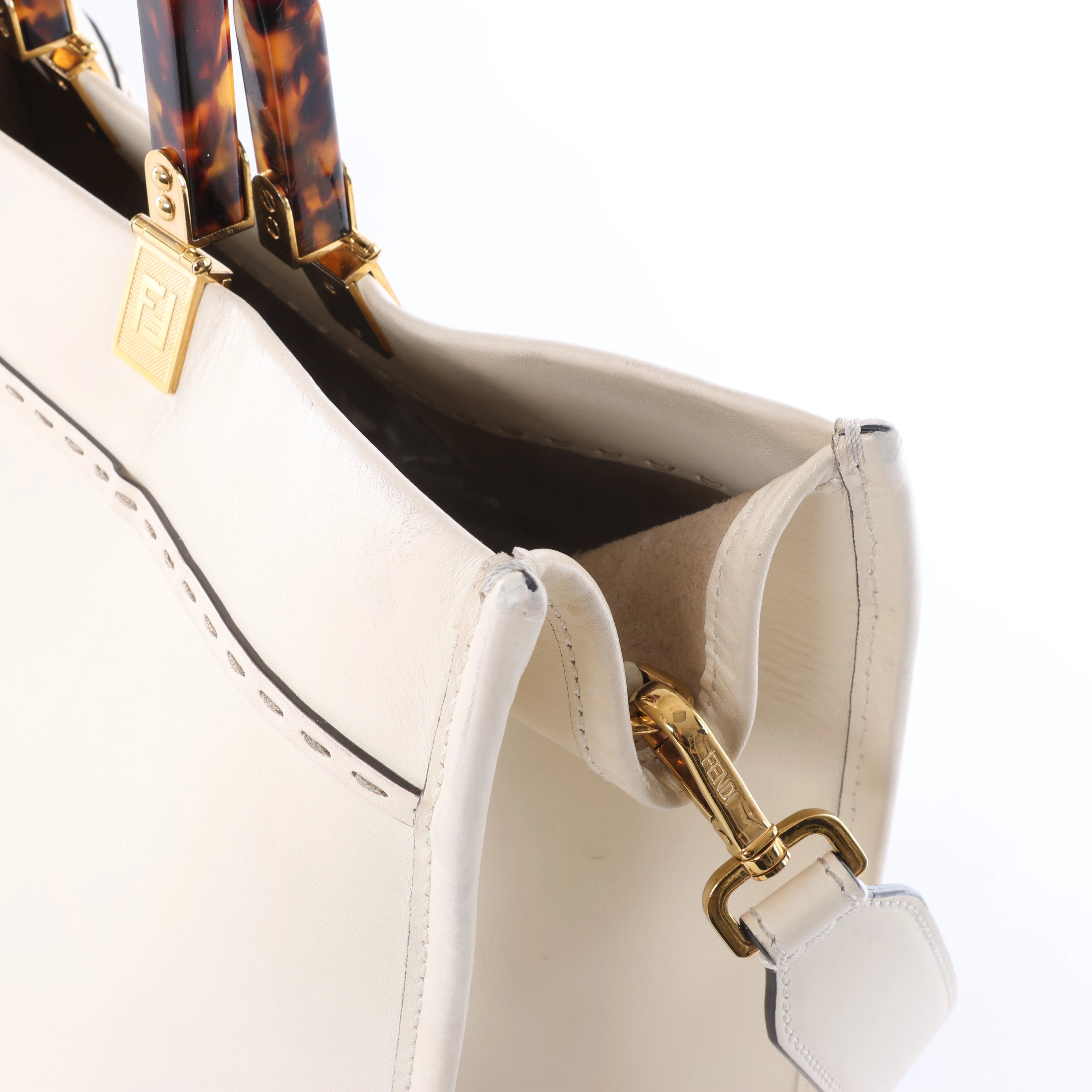Fendi Sunshine Medium Leather 2Way Handbag in Beige 8BH386
