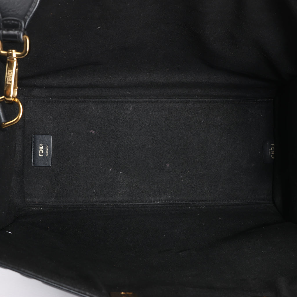 Fendi Sunshine Medium Leather 2Way Handbag in Black