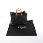 Fendi Sunshine Medium Leather 2Way Handbag in Black