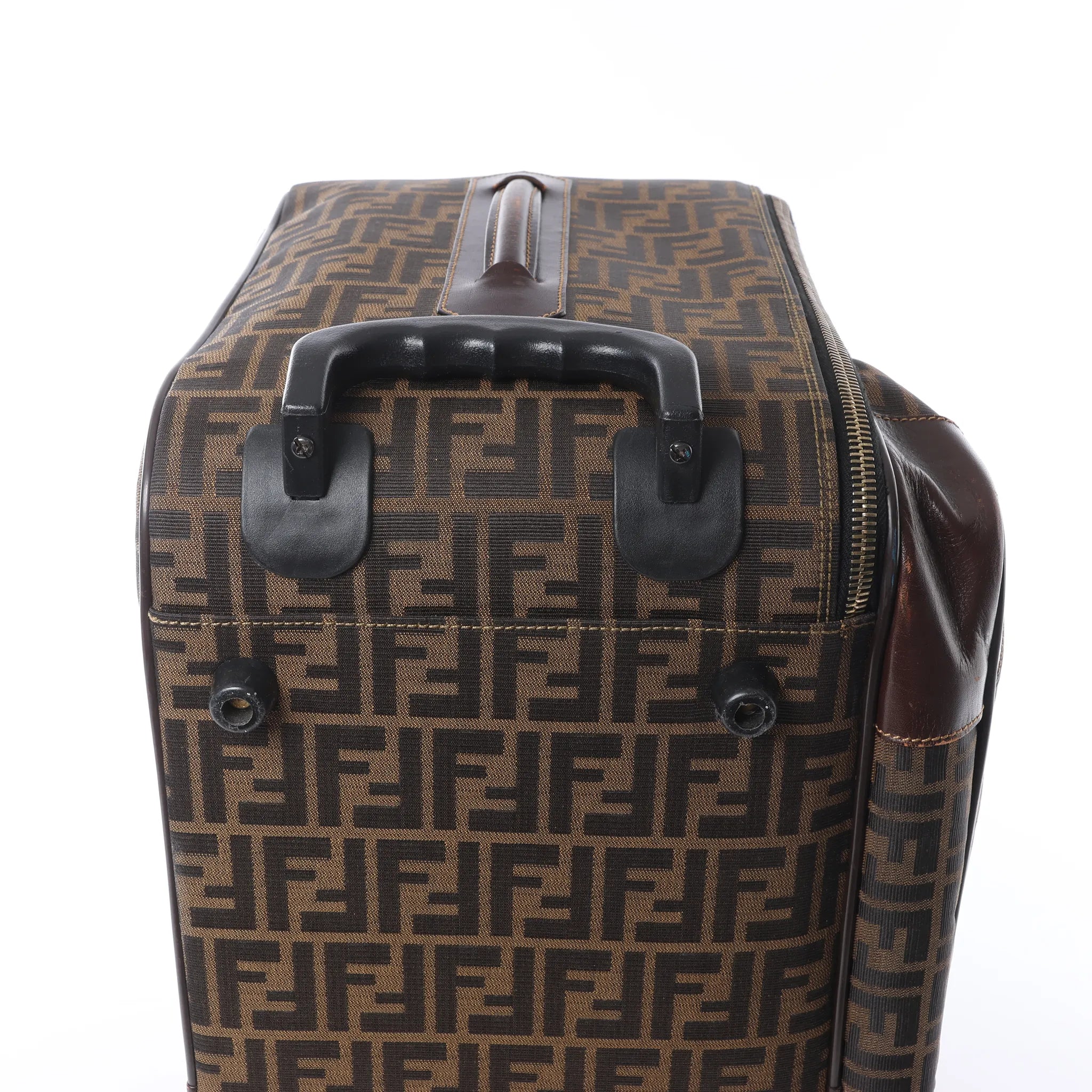 Fendi Zucca Canvas & Leather Travel Bag in Brown