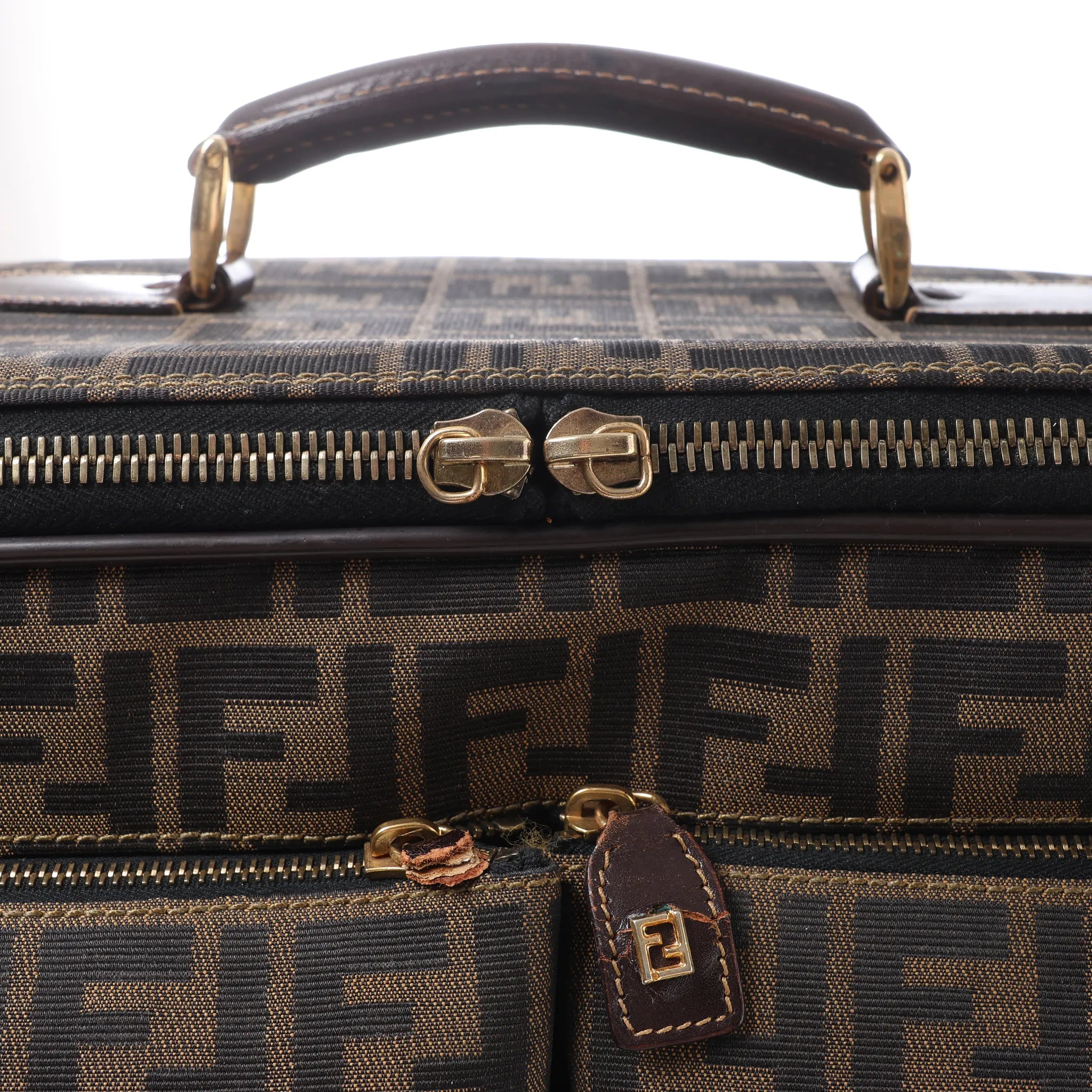 Fendi Zucca Canvas & Leather Travel Bag in Brown