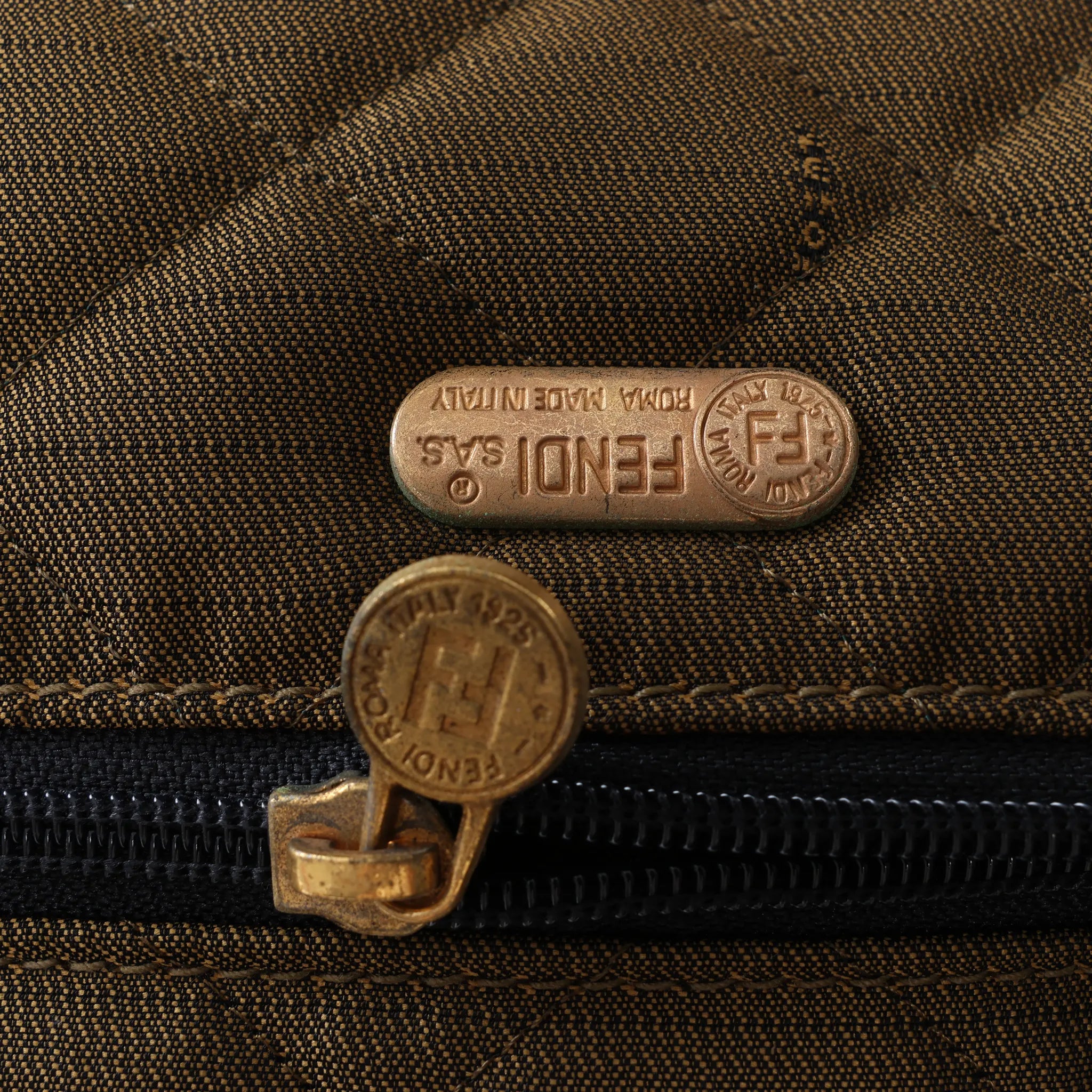 Fendi Zucca Canvas & Leather Travel Bag in Brown