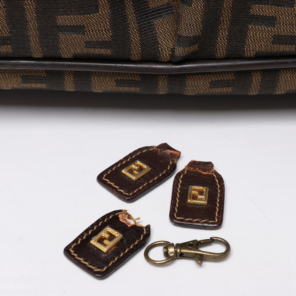 Fendi Zucca Canvas & Leather Travel Bag in Brown