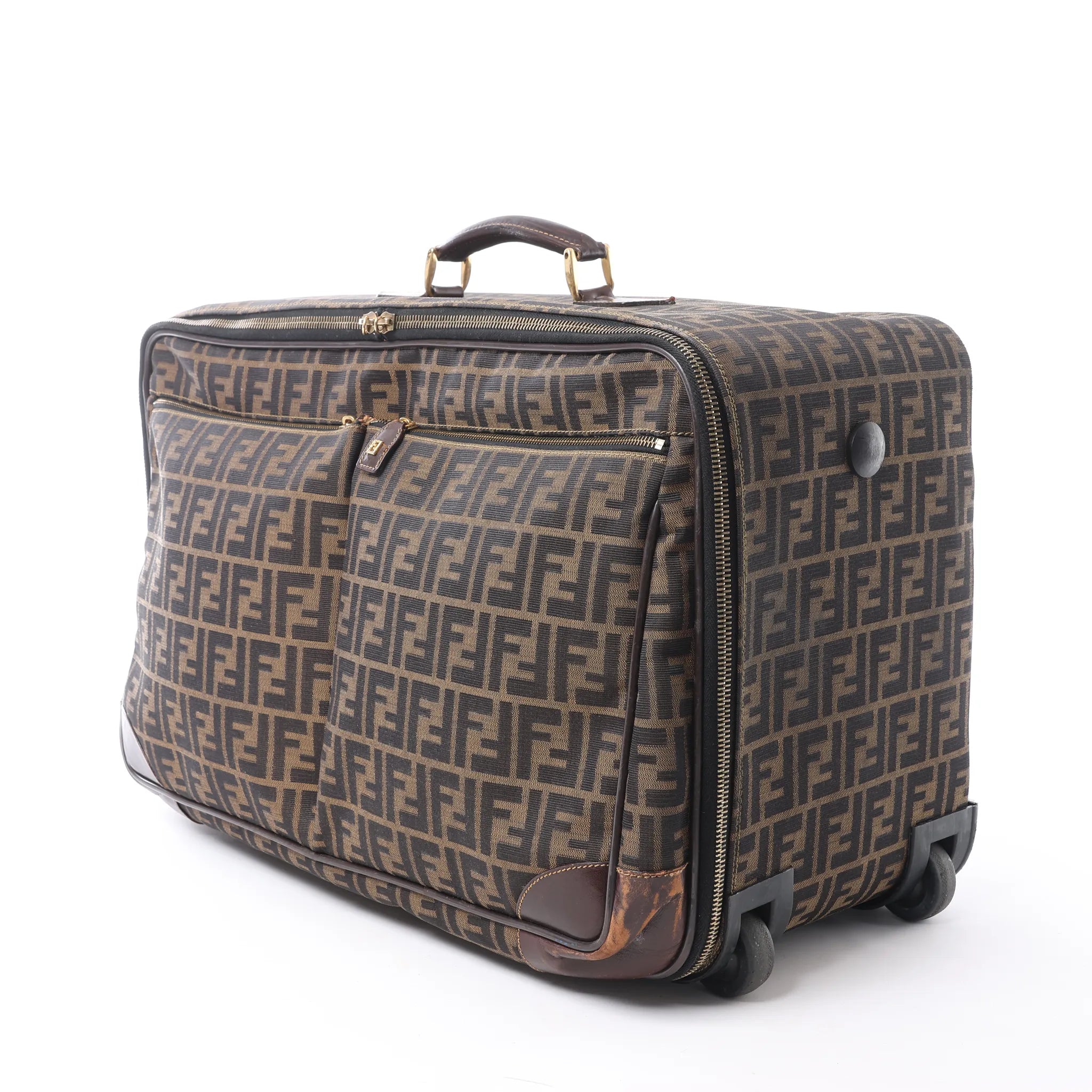 Fendi Zucca Canvas & Leather Travel Bag in Brown