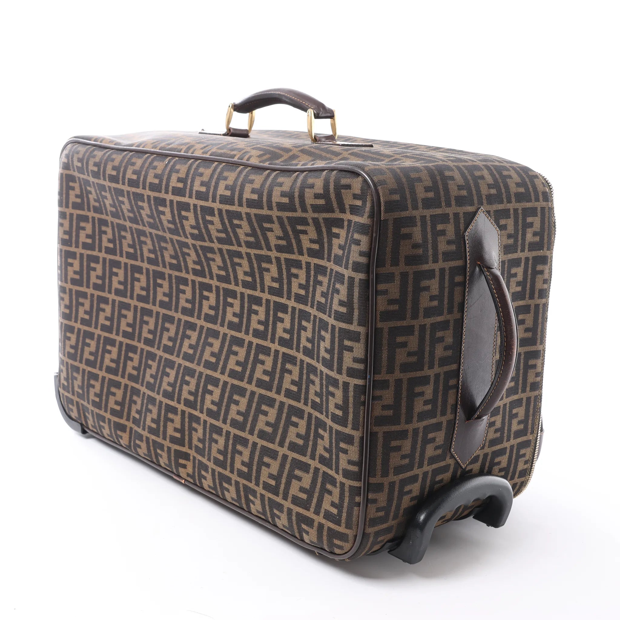 Fendi Zucca Canvas & Leather Travel Bag in Brown