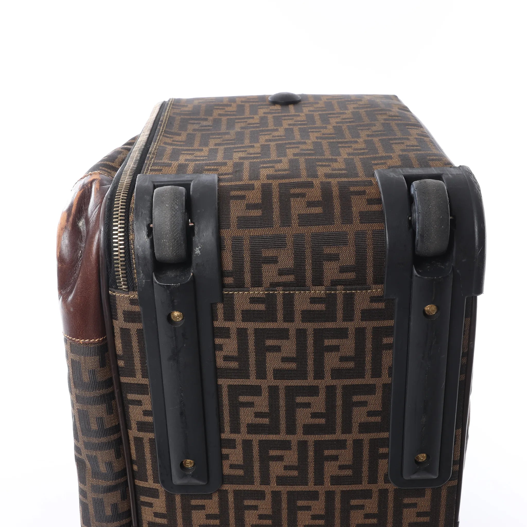 Fendi Zucca Canvas & Leather Travel Bag in Brown