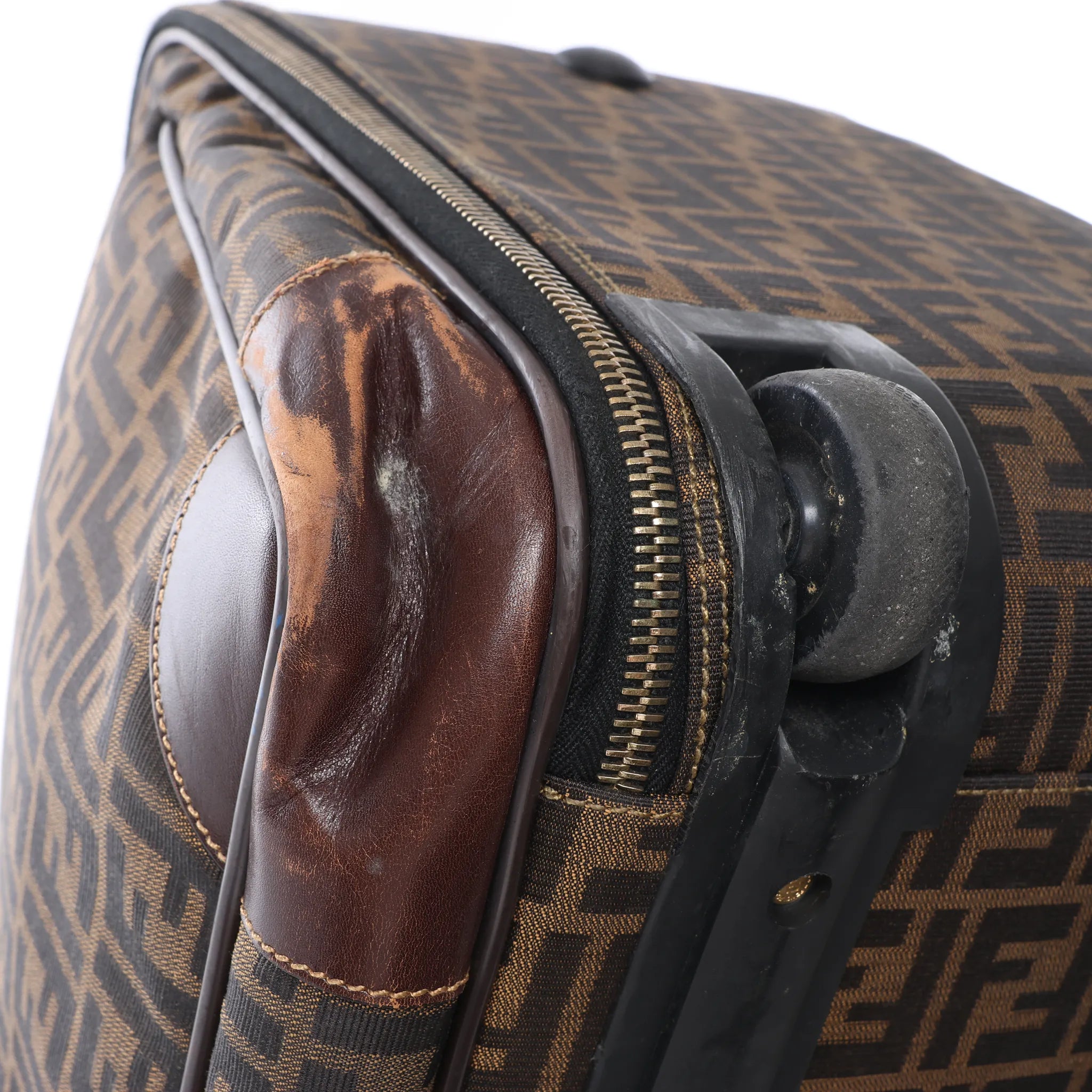 Fendi Zucca Canvas & Leather Travel Bag in Brown