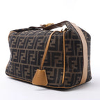 FENDI Zucca Canvas x Leather Handbag in Brown