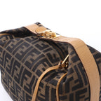 FENDI Zucca Canvas x Leather Handbag in Brown