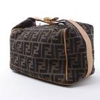 FENDI Zucca Canvas x Leather Handbag in Brown