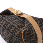 FENDI Zucca Canvas x Leather Handbag in Brown