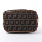 FENDI Zucca Canvas x Leather Handbag in Brown
