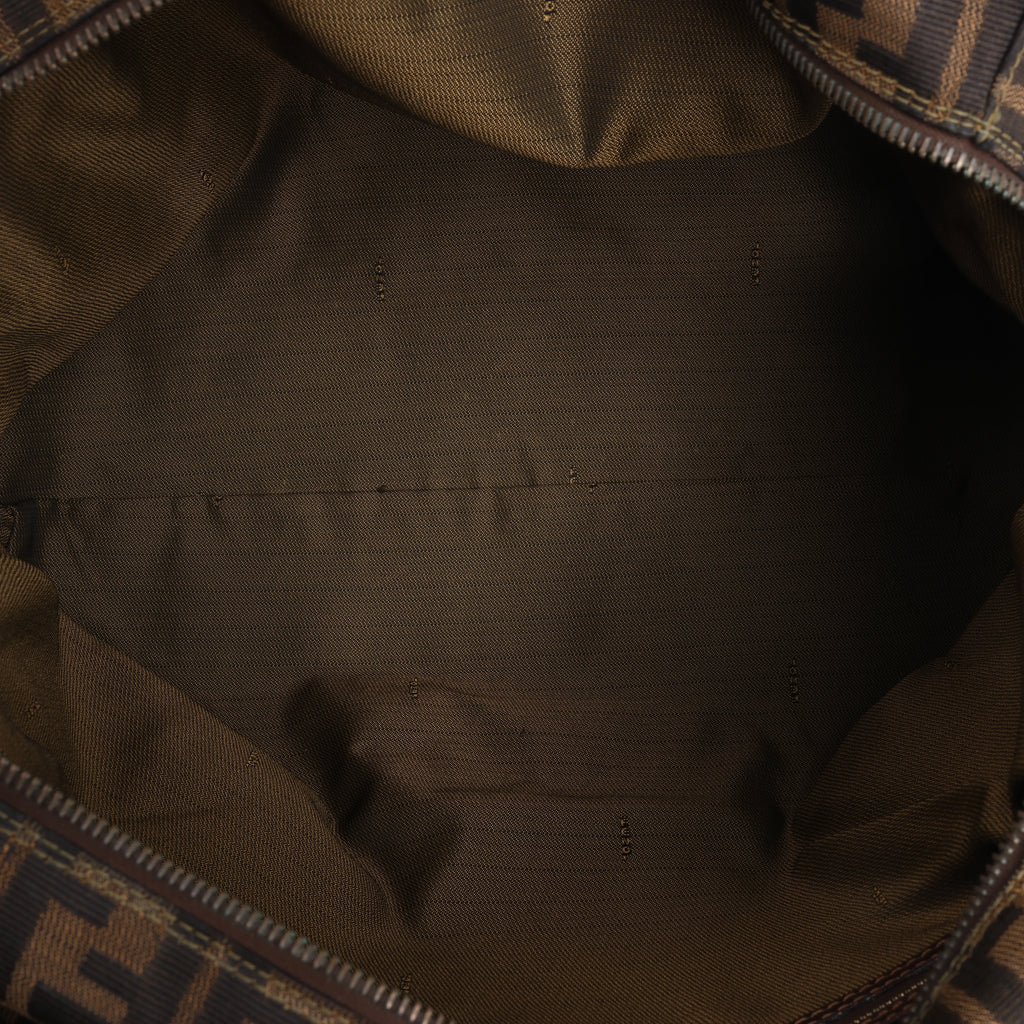 Fendi ZUCCa Canvas & Leather Shulder Bag in Brown