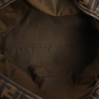Fendi ZUCCa Canvas & Leather Shulder Bag in Brown