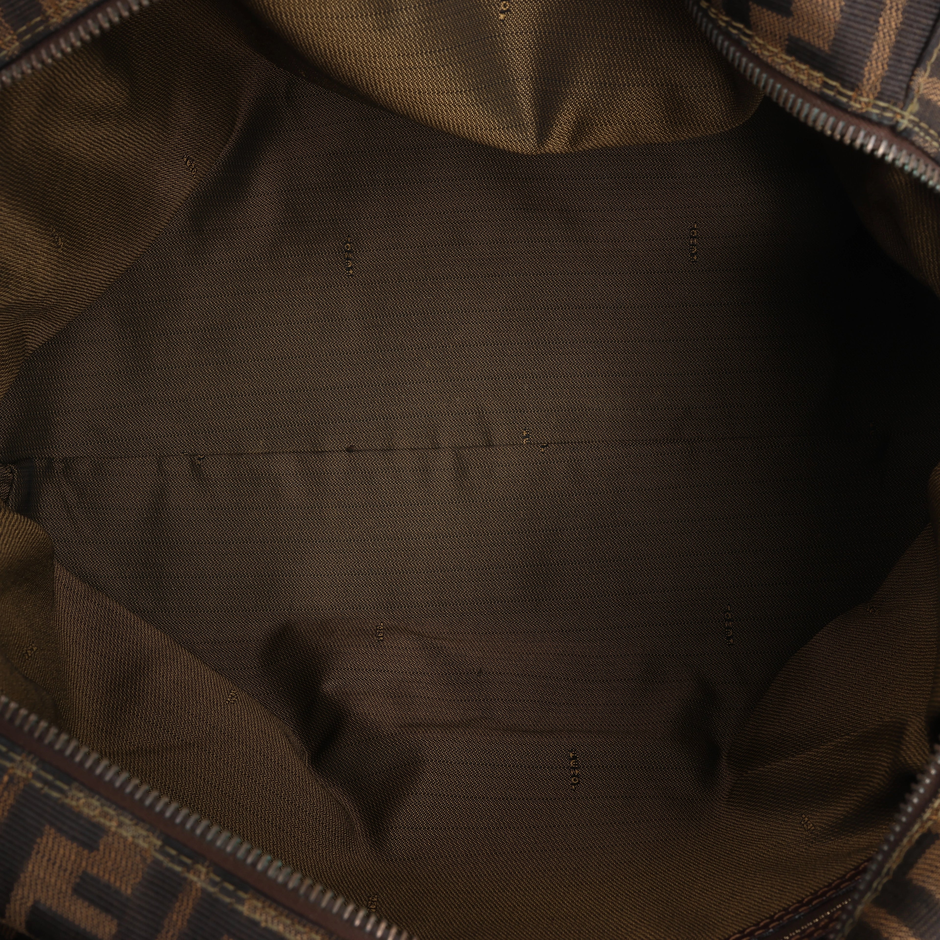 Fendi ZUCCa Canvas & Leather Shulder Bag in Brown