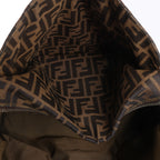 Fendi ZUCCa Canvas & Leather Shulder Bag in Brown