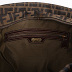 Fendi ZUCCa Canvas & Leather Shulder Bag in Brown