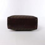 Fendi ZUCCa Canvas & Leather Shulder Bag in Brown