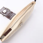 FENDI Baguette ZUCCa Canvas x Leather Shoulder bag in Beige 26685