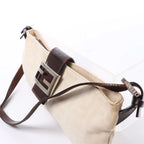 FENDI Baguette ZUCCa Canvas x Leather Shoulder bag in Beige 26685
