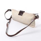 FENDI Baguette ZUCCa Canvas x Leather Shoulder bag in Beige 26685