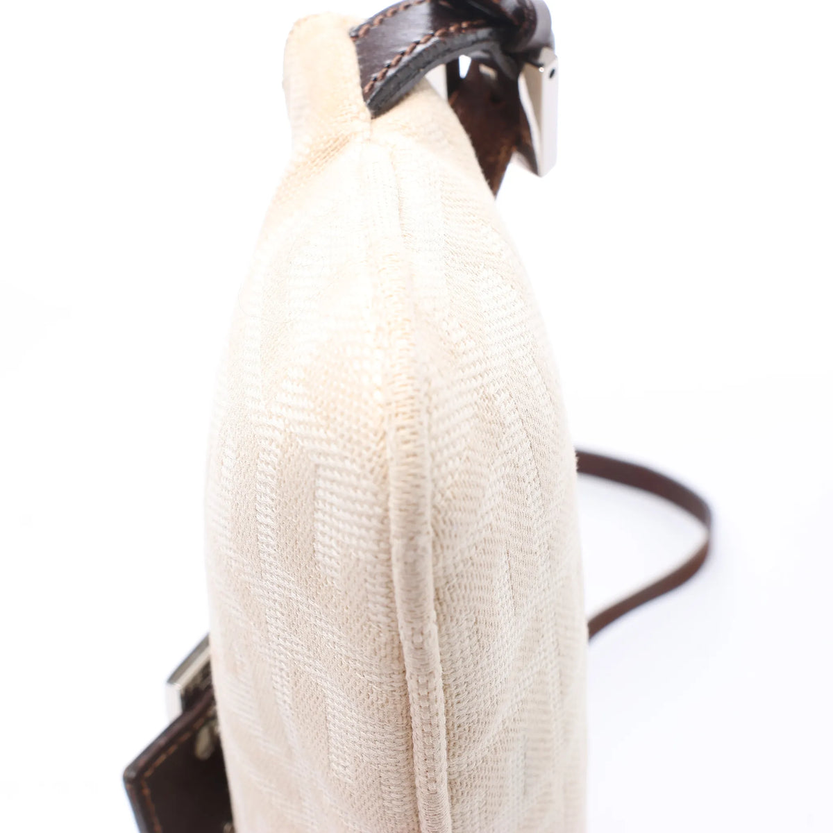 FENDI Baguette ZUCCa Canvas x Leather Shoulder bag in Beige 26685