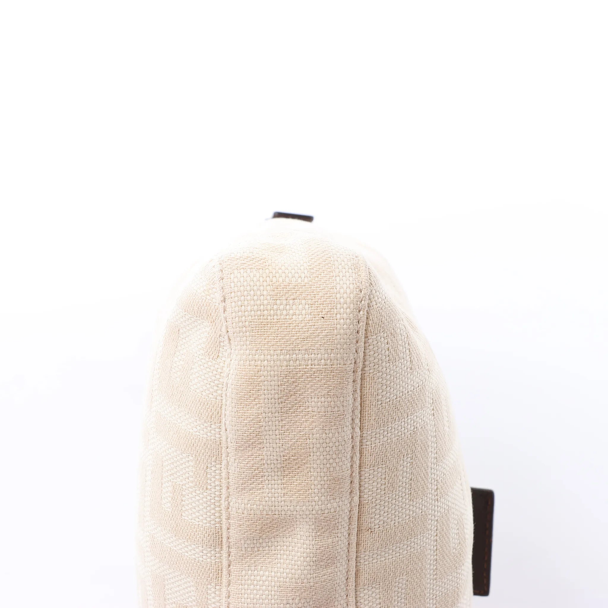 FENDI Mamma Baguette Canvas & Leather Shoulder bag in Beige