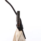 FENDI Mamma Baguette Canvas & Leather Shoulder bag in Beige