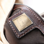 FENDI Mamma Baguette Canvas & Leather Shoulder bag in Beige
