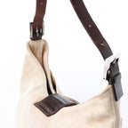 FENDI Mamma Baguette Canvas & Leather Shoulder bag in Beige
