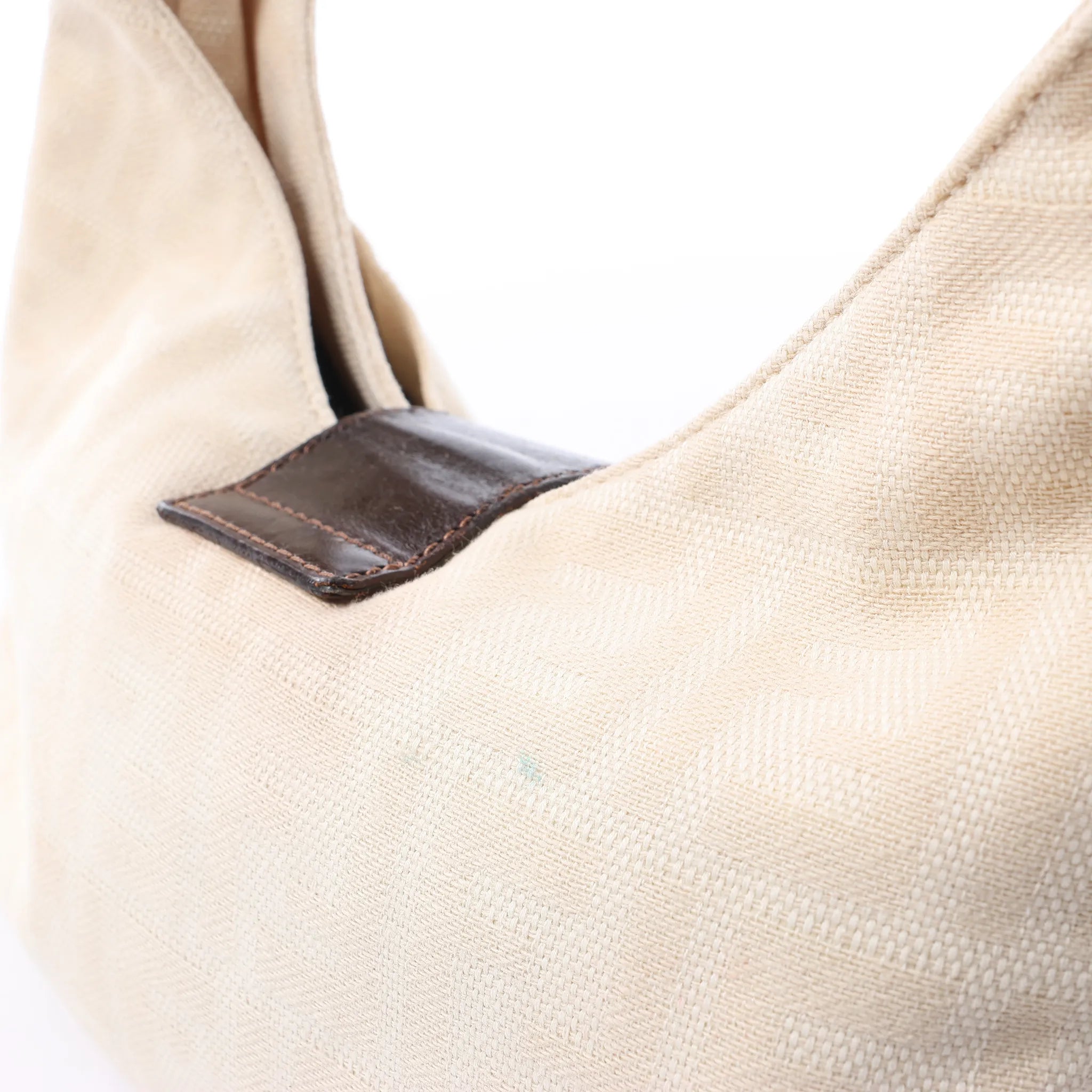 FENDI Mamma Baguette Canvas & Leather Shoulder bag in Beige