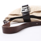 FENDI Mamma Baguette Canvas & Leather Shoulder bag in Beige