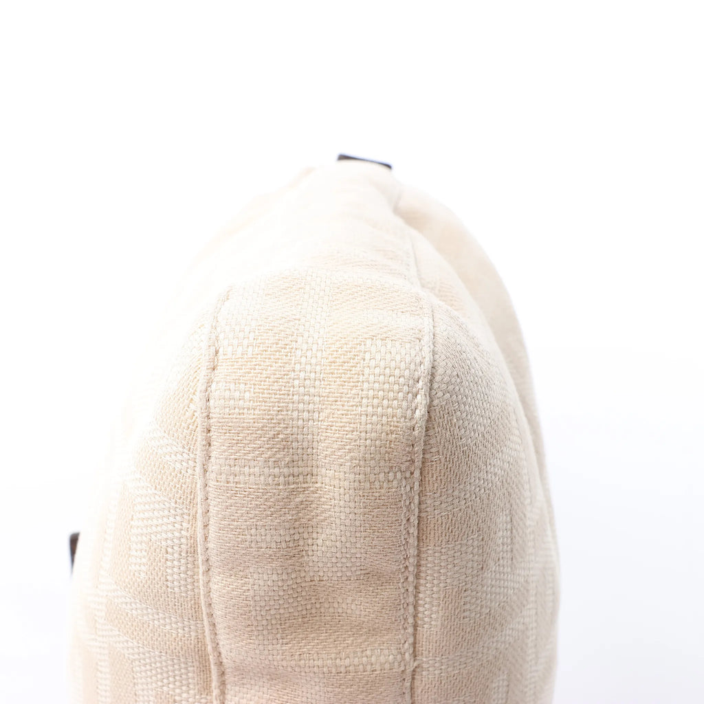 FENDI Mamma Baguette Canvas & Leather Shoulder bag in Beige