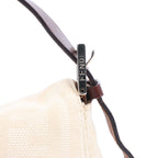 FENDI Mamma Baguette Zucchino Canvas & Leather Shoulder bag in Beige 26325