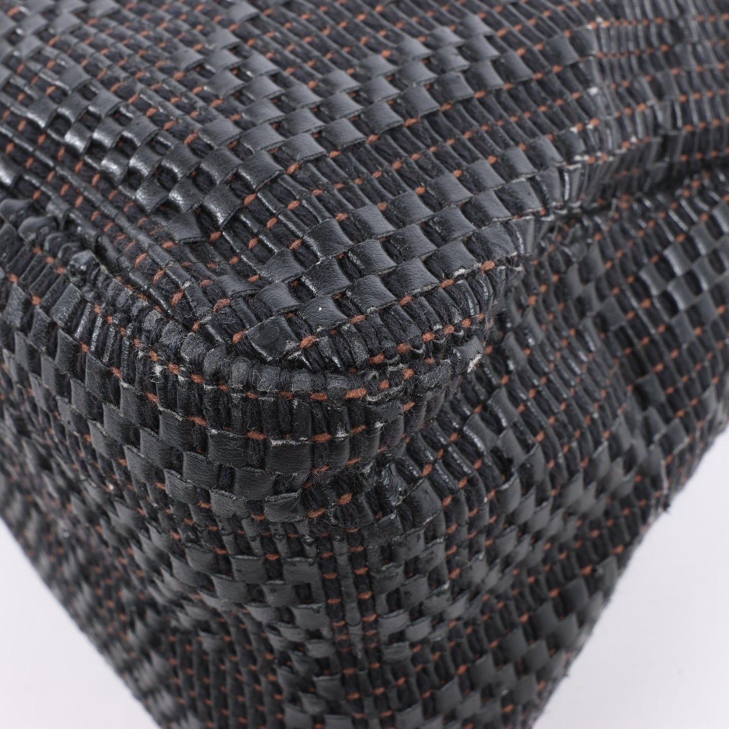 FENDI Zucchino Mamma Baguette Leather Shoulder bag in Black 8BR001