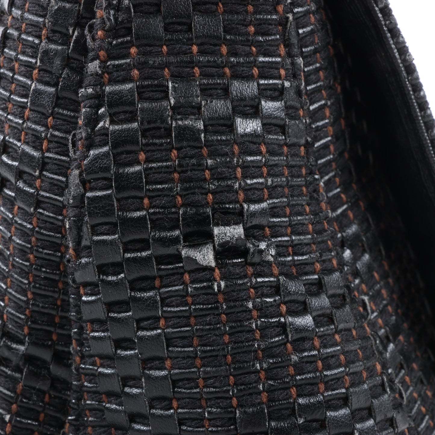 FENDI Zucchino Mamma Baguette Leather Shoulder bag in Black 8BR001