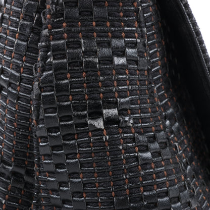 FENDI Zucchino Mamma Baguette Leather Shoulder bag in Black 8BR001