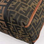 FENDI Zucca Canvas x Leather 2Way Handbag in Brown 7VA158