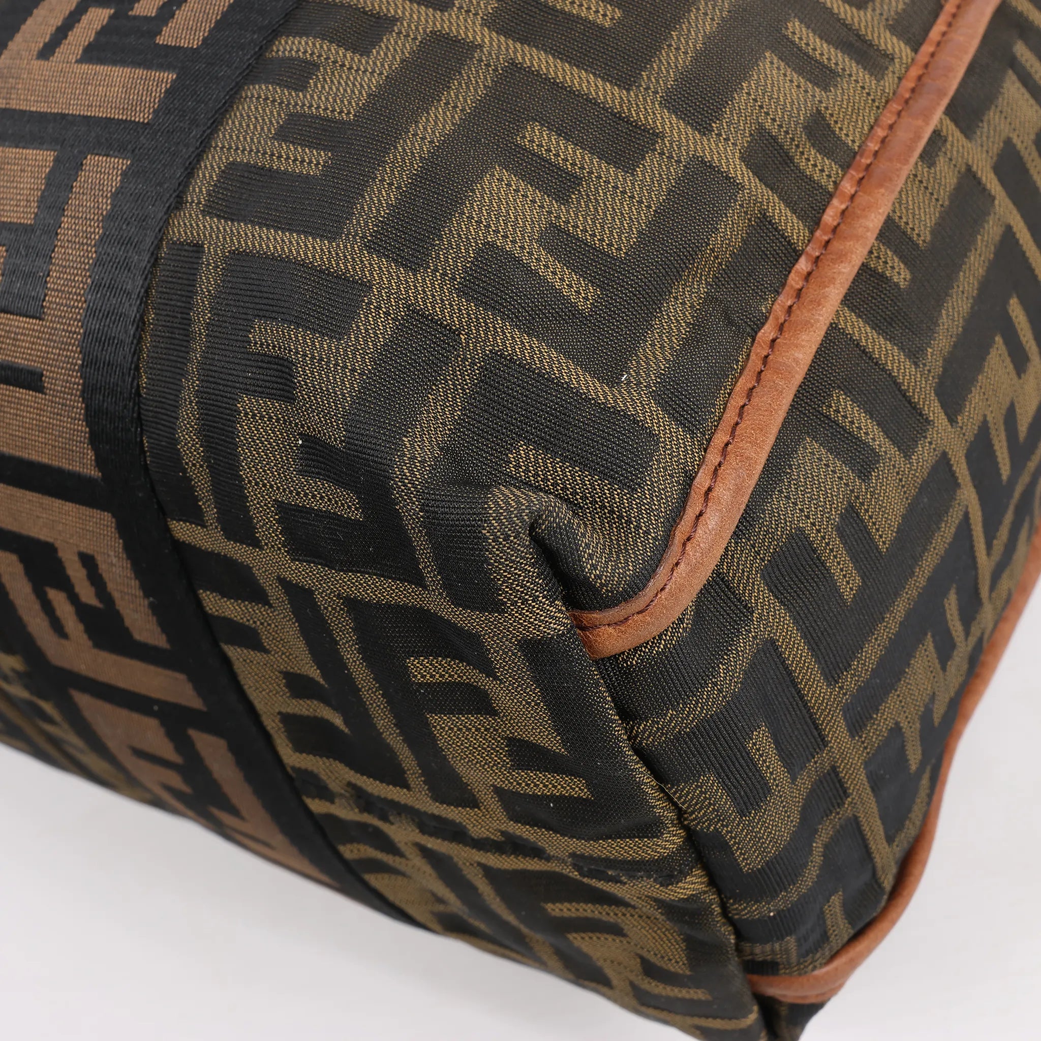 FENDI Zucca Canvas x Leather 2Way Handbag in Brown 7VA158