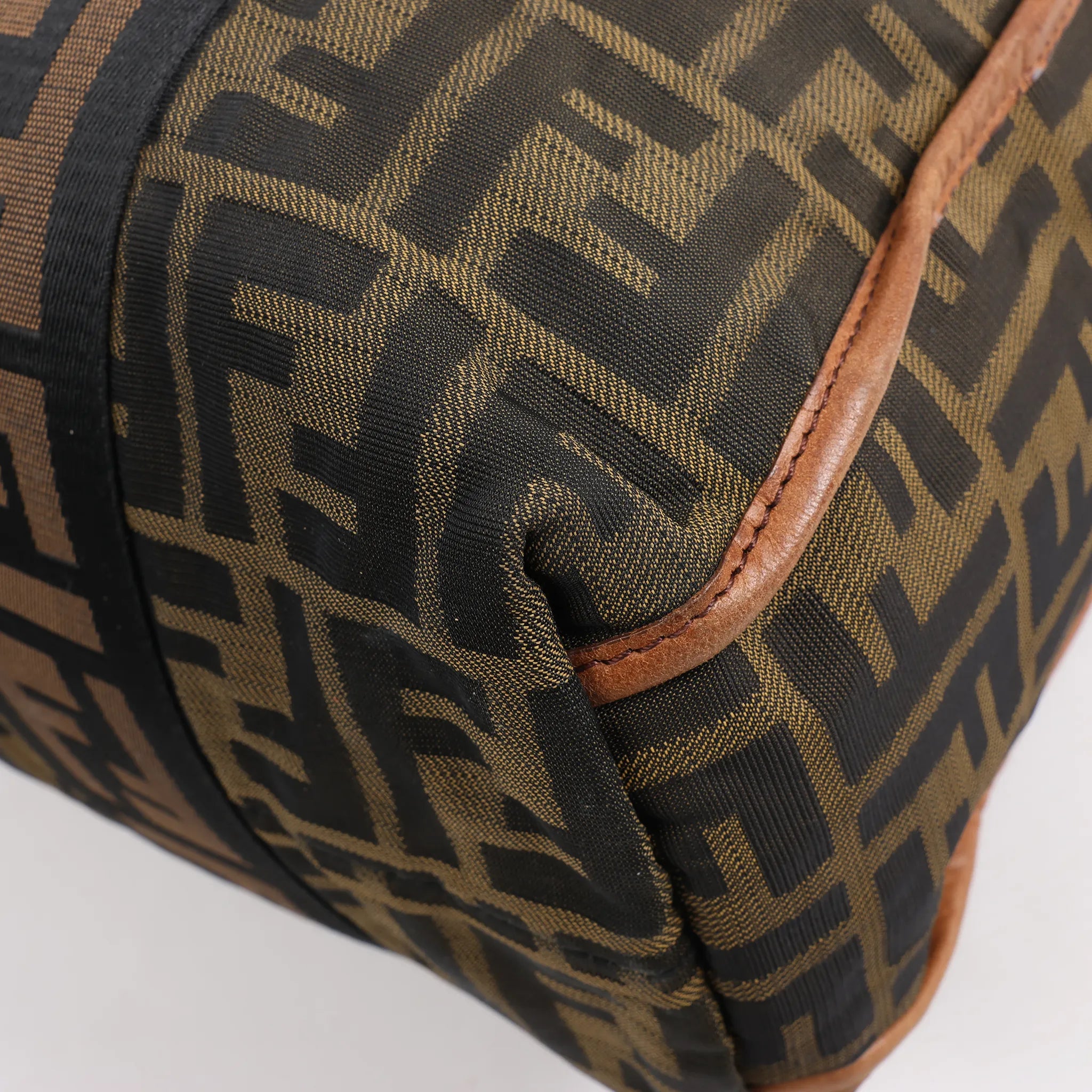 FENDI Zucca Canvas x Leather 2Way Handbag in Brown 7VA158