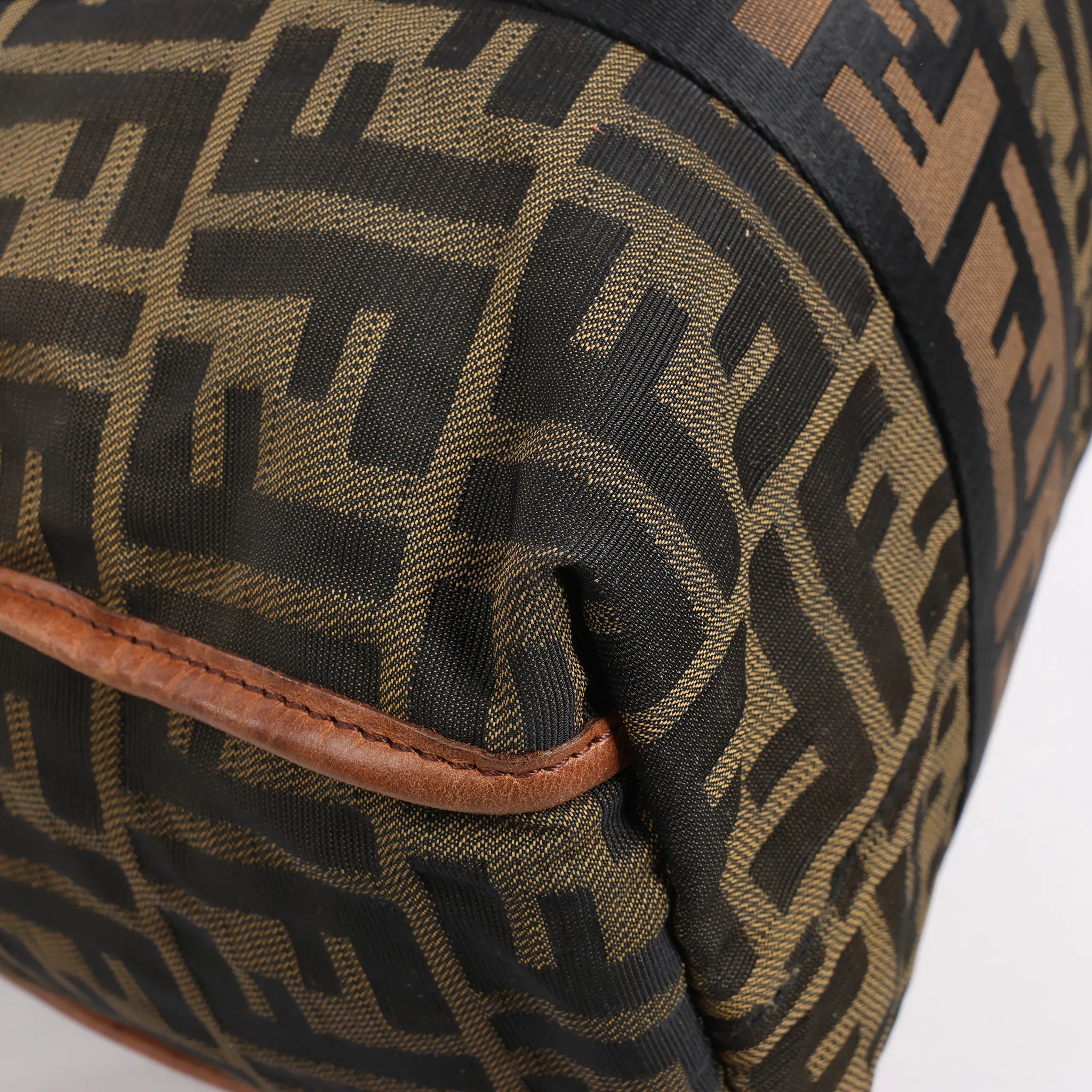 FENDI Zucca Canvas x Leather 2Way Handbag in Brown 7VA158