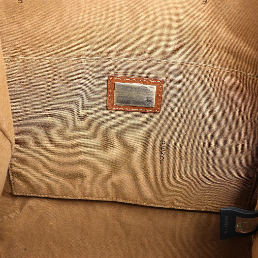 FENDI Zucca Canvas x Leather 2Way Handbag in Brown 7VA158