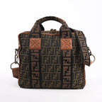 FENDI Zucca Canvas x Leather 2Way Handbag in Brown 7VA158